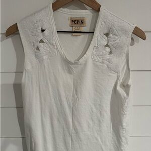 Pepin Ivory Sleeveless Tank Top